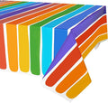 PHOGARY 3 Pack Rainbow Theme Tablecovers for Party Decoration, Disposable Plastic Rectangular Table Covers, Rainbow Parties Tablecloth Summer Beach Kids Birthday Cocktail Party Supplies