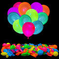 300 Pcs UV Neon Balloons, Neon Glow Party Balloons UV Black Light Balloon Glow in the Dark for Birthday Decorations Wedding Glow Party Supplies Blacklight Reactive Fluorescent Balloons