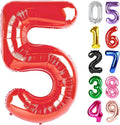 Red Number 5 Balloon 40 Inch, 5th Birthday Party Decorations for Children, Giant 5 Foil Balloon for Party Supplies