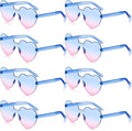 Frienda 8 Pairs Heart Shaped Sunglasses for Women Rimless Heart Glasses Candy Color Sunglasses for Party Favor