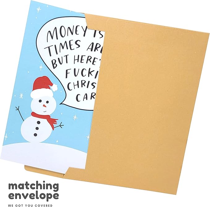 Sleazy Greetings Funny Christmas Card For Men Women | Offensive Rude Holiday Card | Naughty X-Mas Card For Him Her | Christmas Money's Tight Times Are Hard Card
