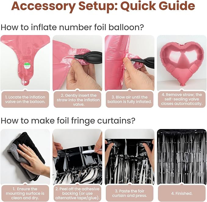 30th Birthday Decorations for Women - Rose Gold, Black and Hot Pink Party Supplies Set with Happy 30th Banner, Number 30 Balloons and Foil Fringe Curtains - 30 Year Old Celebration Kit