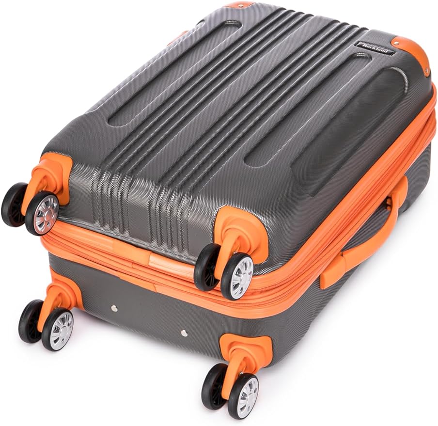 Rockland London Hardside 2 Piece Spinner Wheel Luggage Set, Carry-On 20" and Tote 14", Charcoal
