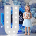 Big Marquee Light-up Letter Decorations: 4 Feet Tall Large Letters U Marry Me Proposal Gender Reveal Alphabet 4FT Sign Graduation Party Wedding Engagement Anniversary HOCO Decor Mosaic Balloon