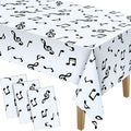 108 x 54 Inch Musical Notes Tablecover Musical Plastic Tablecloth Disposable Table Cover Notes Theme Birthday Party Decoration Supplies(3 Pieces)