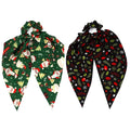 Christmas Hair Ties for Woman Girls Santa Claus Christmas Tree Ribbon Hair Scrunchies Elastic Xmas Hair Tie Soft Party Supplies Gifts Hair Accessories 2PCS