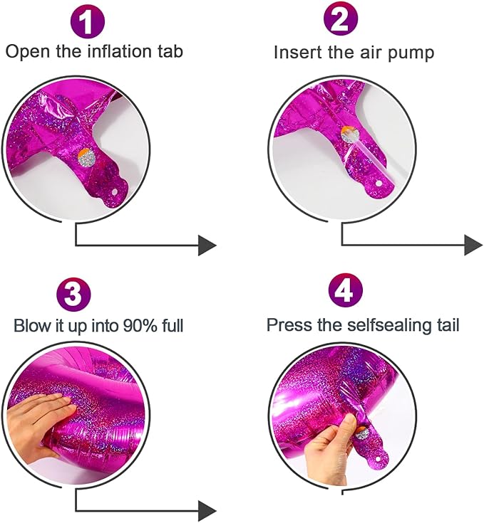 Laser Hot Pink 4 Balloon, Number Balloons 40 Inch, 4th Birthday Decorations for Girls Four Large Numbers for Party Decor, Number 4 Balloon