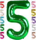 Balloon Numbers 40 Inch 5 Ballon for 5th Birthday Decorations, 15 25 35 50 Big Dark Green Number Balloons for Wedding Photo Shoot Party Decor