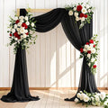 Wedding Arch Draping Fabric 30'' x 18FT Sheer Chiffon Arch Drape Backdrop 1 Panel Black Drape for Easter Bridal Shower Baby Shower Photo Booth Church Decor Birthday Party Outdoor Decoration