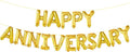 KatchOn, Letters Gold Happy Anniversary Balloons - Big, 16 Inch | Banner, Backdrop & Balloon Banner for Gold Happy Anniversary Decorations | Wedding anniversary Party Decorations | Anniversary Decor