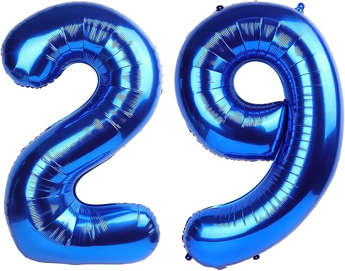 Navy Blue Number 29 Balloon 40 inch, 29 Number Balloons, 29th Navy Blue Birthday Decorations, 29 Year Old Women Men Blue Party Supplies
