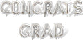 2 Set 24Pcs Silver Congrats Grad Letter Balloons 16in Balloon Foil Letter Decorations Party Decor Silver Letter Balloons Congrats Grad Party Supplies