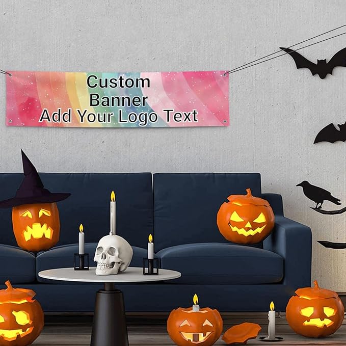 Custom Banners Personalized Banner Signs Add Your Own Design for Party Birthday Graduation Wedding Event Decoration 12×47 Inches