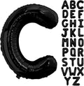 Black Letter C Balloons, 40 Inch Alphabet C Letter Balloons Foil Mylar Big Letter Balloons for Birthday Party Anniversary New Year Graduation Wedding Decorations