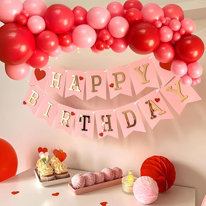 Pink Red Balloons Valentines Balloons 60pcs 12 Inch Red and Pink Latex Balloon for Birthday Valentines Bridal Shower Anniversary Party Decorations