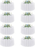 sancua White Round Tablecloth 108 Inch Diameter, 8 Pack - Circle Polyester Fabric Table Cloth for Wedding Party Reception Banquet Birthday, Washable Formal Table Cover (Fit 42-96 Inch Tables)