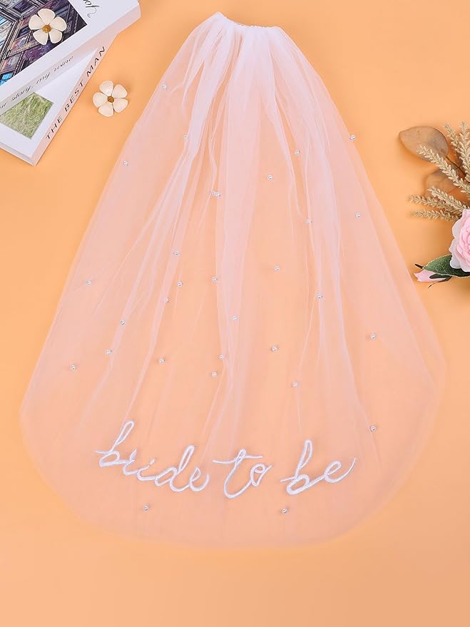 Bride to Be Veil Bachelorette Party Accessories, Bridal Shower Decorations, Engagement Gifts for Bride