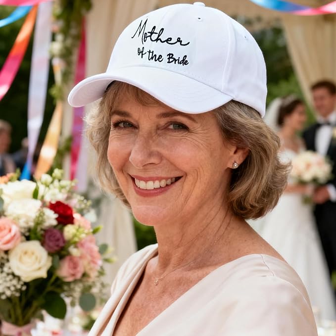 Adjustable Embroidered Hat for Bridal Shower Wedding Engagement Anniversary Honeymoon Newlyweds Couples Gifts
