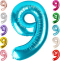40 Inch Light Blue Numbers 9 Balloon, Balloons Decorations for 9 19 90 Birthday Party, Engagement, Wedding, Graduations, Photo Shoot Supplies