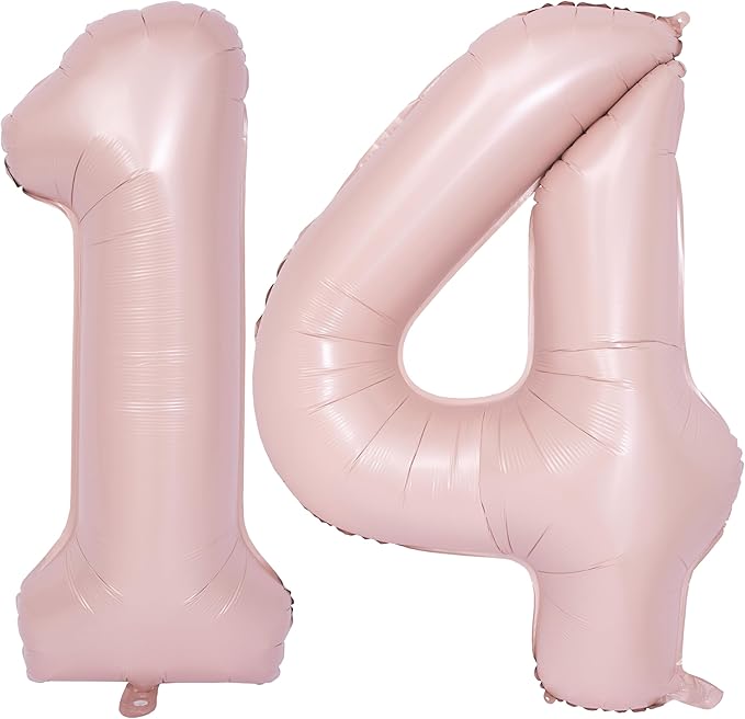 40 In Matte Pink Number Balloons Helium Foil Mylar Balloon Birthday Party banquet Decoration Digital 14