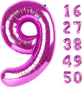 40 Inch Rose Purple Large Balloon Number 9 Balloon,Jumbo Mylar Foil Helium Balloon for 9 19 29 39 49 59 Birthday Digital Balloons for Birthday Party,Wedding Anniversary Party Decorations