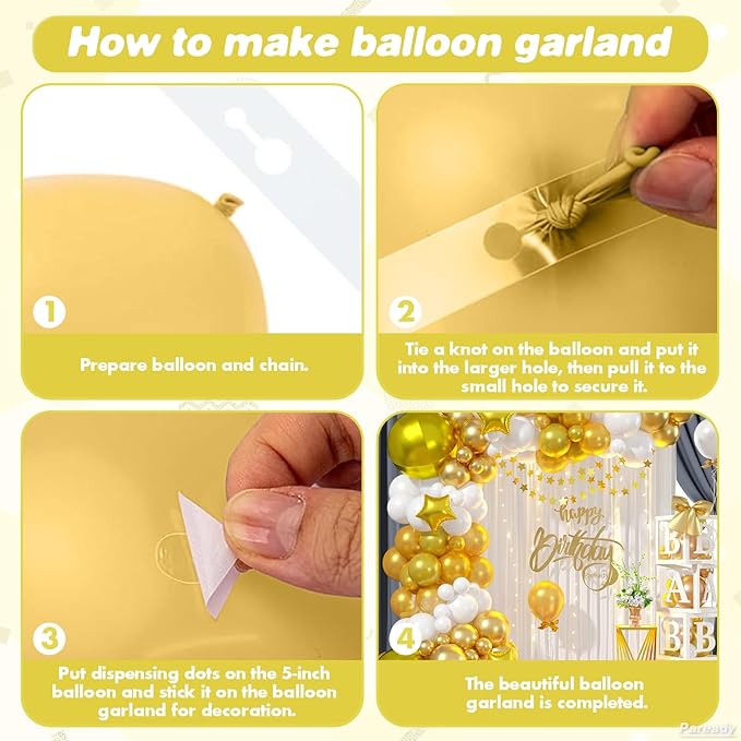 White Gold Balloons Garland Arch Kit, 120pcs Gold Balloon Arch Kit With Star Foil Balloons Gold Star Banner Gold 4d Foil Balloon For Birthday Baby Shower Party Wedding Anniversary Decorations