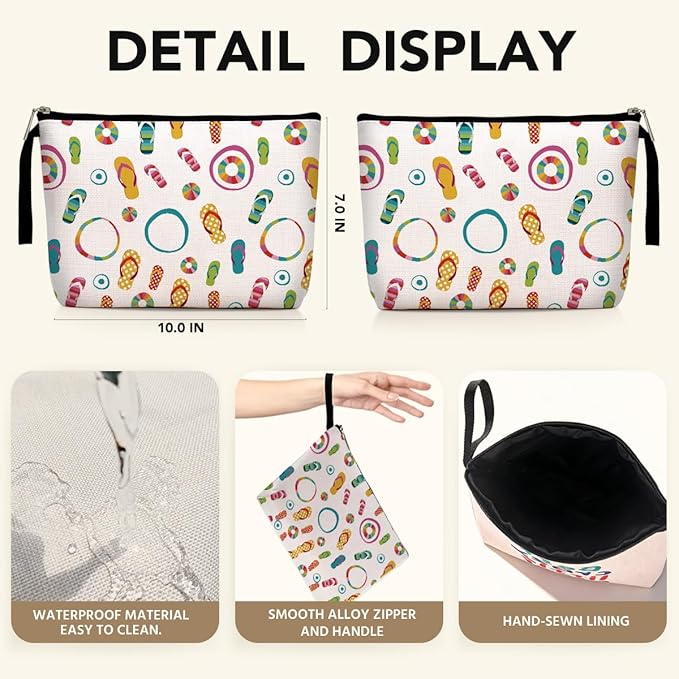 Beach Gifts for Women Beach Accessories Makeup Bag, Cute Birthday Gifts for Women Cruise Gifts for Girls Cosmetic Bag Sunscreen Bags