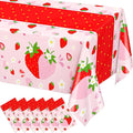 WNINK 6 Pack Strawberry Tablecloths Strawberry Berry Sweet One Table Covers for Birthday Party Decoration Berry Sweet Baby Shower Party Supplies 54" x 108"