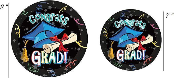 Ultimate 2026 Graduation Party Supplies Set for 30 Guests Includes Dinner & Dessert Plates Cups Napkins Table Covers Photo Props Banners Gift Card Box & Backdrop Congrats Grad Theme