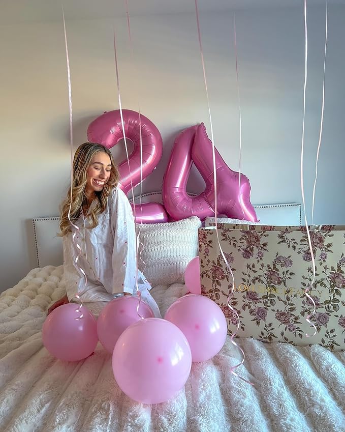 Pink 5 Balloon, Number Balloons 40 Inch, 5th Birthday Balloon Decorations, Pink Party Supplies, 5 Number Balloons, Number 5 Balloon