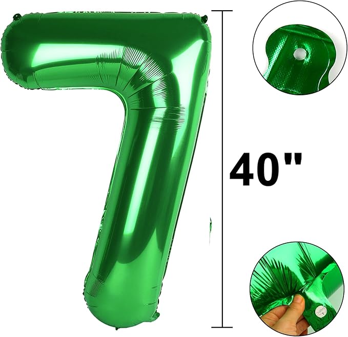 40 Inch Green Number 27 Digital Balloon,Jumbo Mylar Foil Helium Balloon for 27 Balloons for Birthday Party,Wedding Anniversary Party Decorations