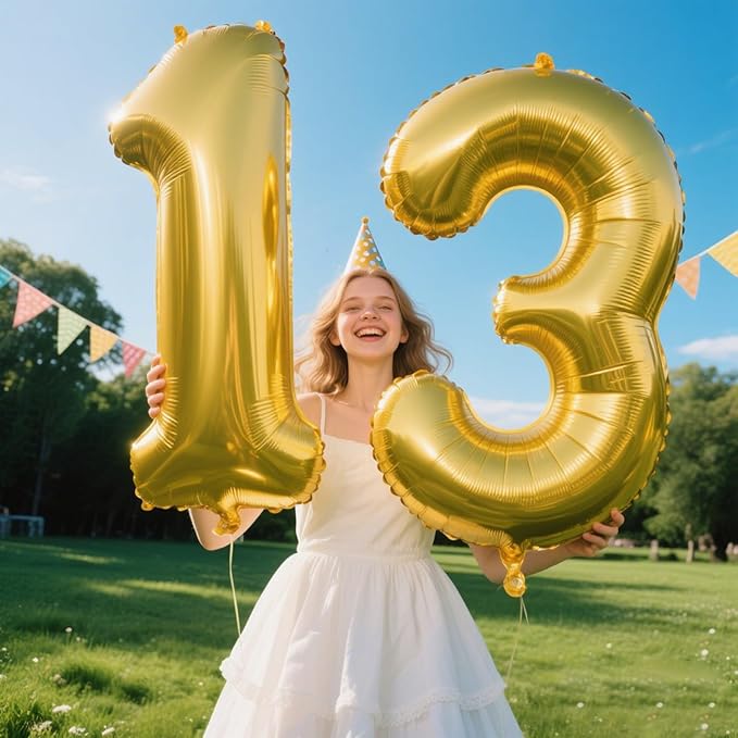 40 Inch Gold Balloon Number 3 Balloon,Number Balloons Gold Big Giant Jumbo Number 3 Foil Mylar Balloons for 13th Birthday Party Anniversary Events,Wedding Anniversary Party Decorations