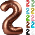Coffee Brown Number 2 Balloon 40 Inch, 2 Balloon Number, 2nd Birthday Decorations for Baby Girls Boys Toddlers