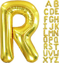 40 Inch Letter Foil Balloons Gold for Graduation, Birthday, Wedding Decorations Jumbo Photo Backdrops Big Alphabet R