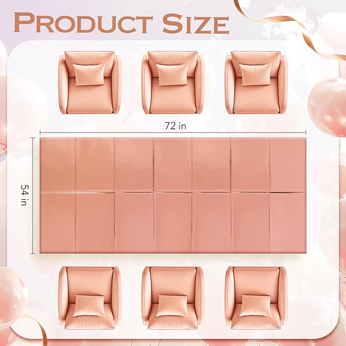 2pcs Rose Gold Foil Tablecloth 54*72inch Plastic Weddng Birthday Party Table Cloths Disposable Waterproof Table Cover for Elegant Event Anniversary Baby Shower Graduation Party Supplies