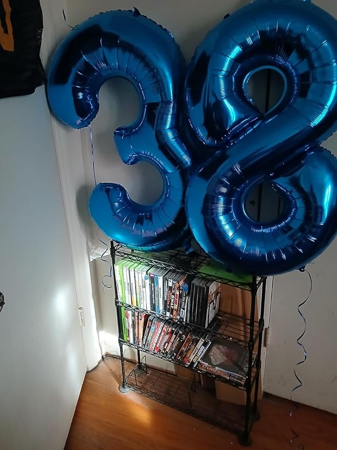 30 Number Balloons, Dark Blue Balloons for Man Woman 30th Birthday Decoration, Foil Number Ballon for 30 Anniversary, Bridal Shower, Graduation, Halloween, Christmas, New Year