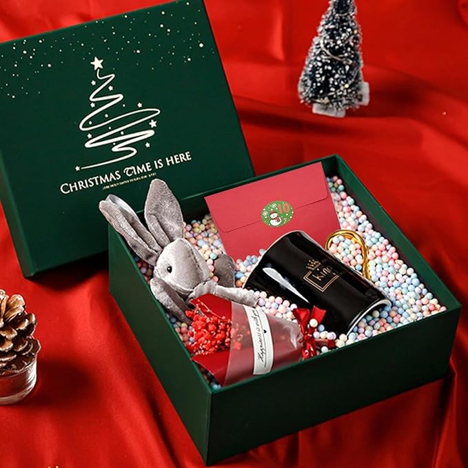 4 Christmas Cards Pack Small Pop Up Christmas Gift Cards with 24 Envelopes Stickers,3D Cute Holiday Greeting Card Santa Snowman,can be given to friends, family, children, boys and girls (baise)