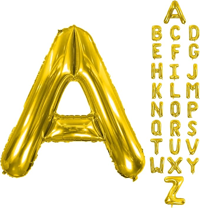 Letter Balloons 40Inch Large Giant big Foil Mylar Gold Balloons A for Birthday Party Decorations