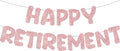 Fulmoon Pre Strung Happy Retirement Banner Glitter Retirement Sign Funny Official Retired Decor Party Decorations Supplies for Men Women Gifts (Rose Gold)