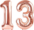 Rose Gold Number 13 Balloon 40 inch, 13 Number Balloons, 13th Birthday Decorations for Girls Boys, 13 Year Old Rose Gold Party Supplies
