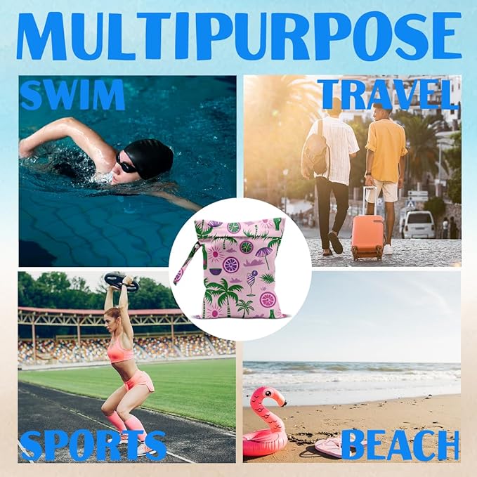 Beach Essentials, Wet Bag for Swimsuit Dirty Clothes Yoga Gym Diaper, Wet Dry Bag, Beach Vacation Essential for Travel Poor Bathing Summer Bachelorette Party Gifts