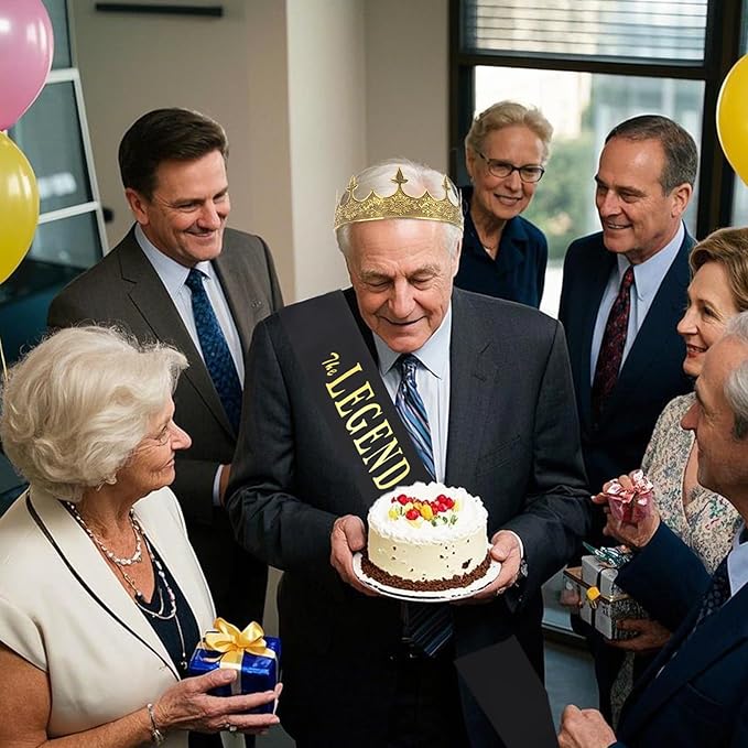 Retirement Party Decorations for Men Retired Sash and Crown Kit Happy Retirement Gifts for Men