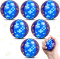 6 PCS Blue Golden Rings Stress Balls for Kids Party Favors, 2.48 Inch Anxiety Relief Fidget Sensory Toys, Golden Rings Squeeze Toys Bulk for Birthday Goodie Bags, Carnival Gifts & Classroom Prizes