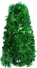 DECORA Green Tinsel Garland for Christmas Tree Decorations St. Patricks Day Wedding Birthday Party Supplies 33 FEET