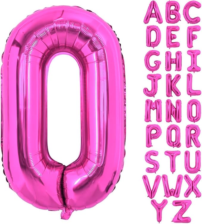 40 Inch Large Hot Pink Letter O Balloons Alphabet O Letter Balloons Foil Mylar Letter A Balloons for Birthday Party Anniversary New Year Graduation Wedding