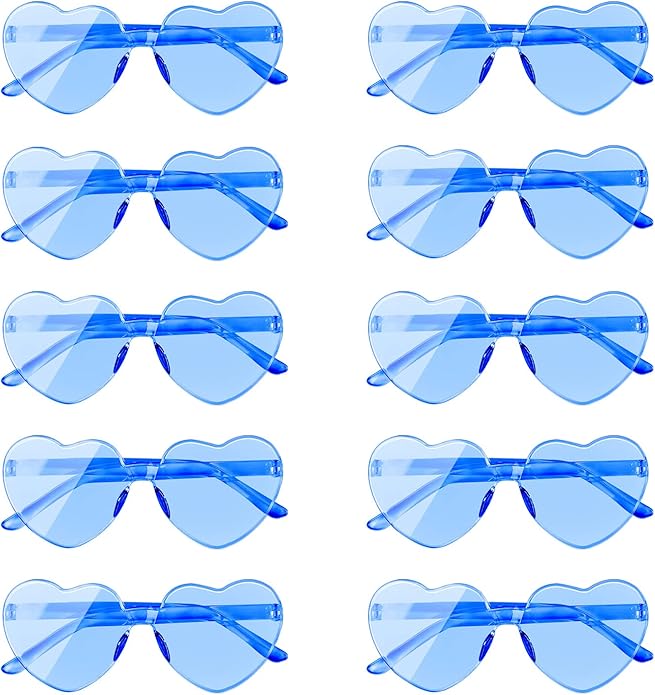 AEAHALY Heart Sunglasses for Women and Men Rimless Heart Shaped Sunglasses Bachelorette Bride Party Accessories