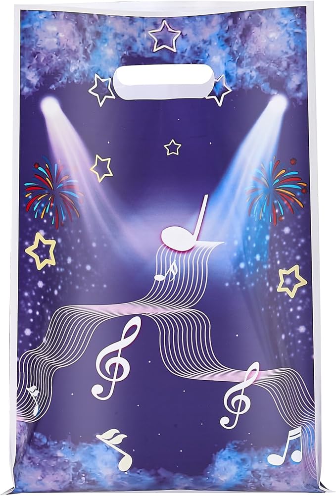 30 Pcs Music Hunter Goodie Bags Party Favor Bags with Handles for Birthday Party Theme Candy Bag Treat Bags Cookie bag