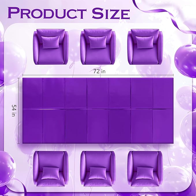 4pcs Purple Foil Tablecloth 54*72inch Lavender Plastic Birthday Party Table Cloths Disposable Waterproof Table Cover for Halloween Bridal Shower Wedding Anniversary Baby Shower Elegant Party Supplies