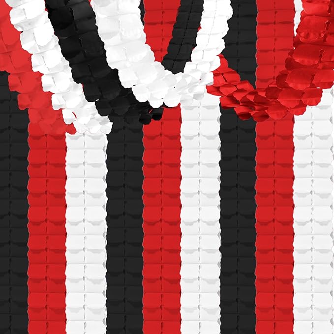 Black-White Red Graduation Streamers Garland - Party Decorations Four-Leaf Clover Hanging Banner for Men Boys Birthday Wedding Baby Bridal Shower Family Gathering Event Supplies Decor Garsellen
