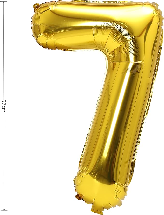 YPSelected 32 Inch Large Foil Helium Number Balloon Birthday Wedding Party 0-9 (Gold, 7)